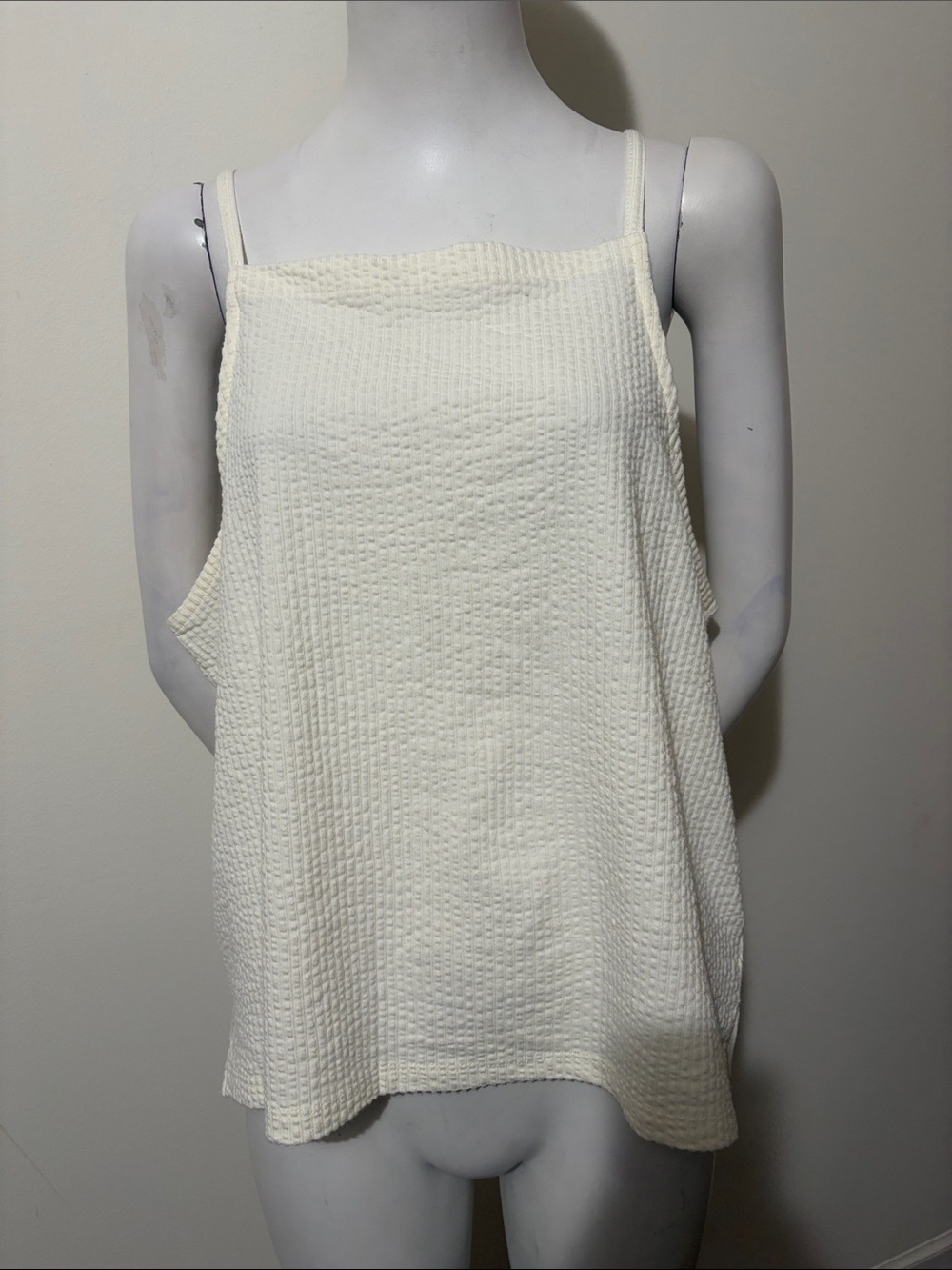 MADEWELL WHITE SLEEVELESS TEXTURAL SEERSUCKER APRON TANK TOP XL - Picture 4 of 10